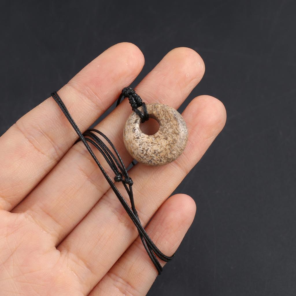 Новый стиль ожерелье натуральный камень белый нефрит/агат/лабрадорит ожерелье круглый кулон для женщин подарок на день рождения