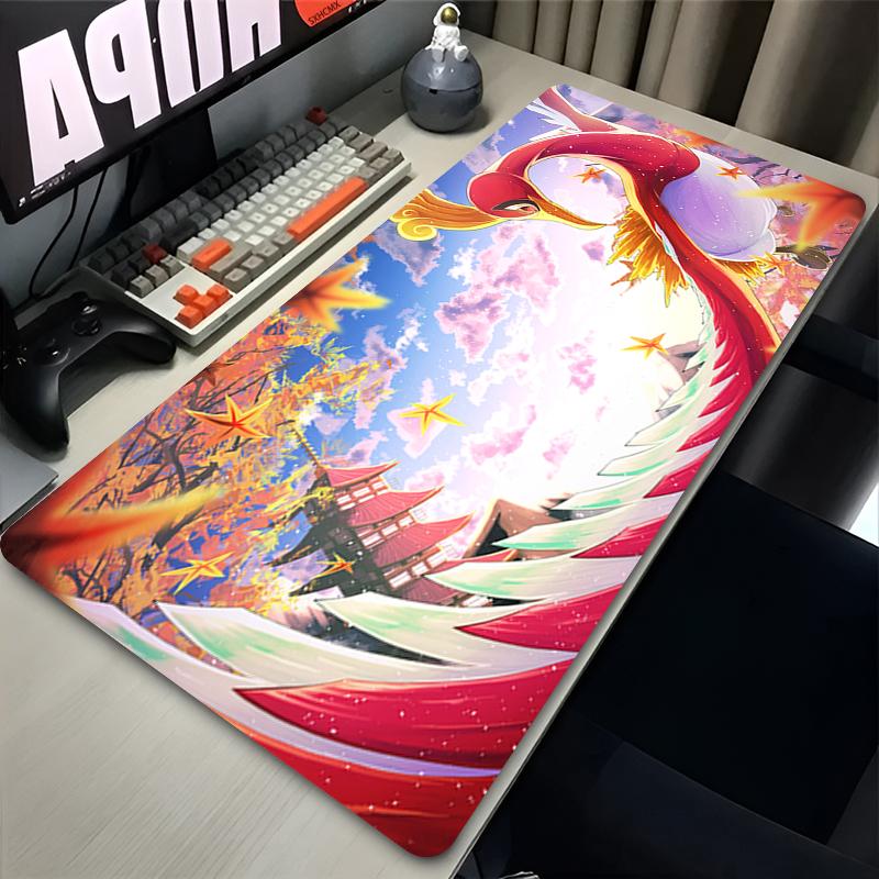 Large Mouse Pad XXL P-pokemon Ho Oh Office Gamer Computer Accessories Desk Mat Table Keyboard Laptop Carpet Gaming Mousepad