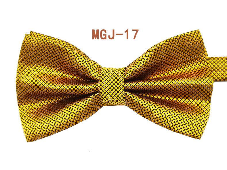 Men's Solid Black Double Layer Bow Tie - British Cube Grid, 27 Colors Available for Formal Events and Weddings.