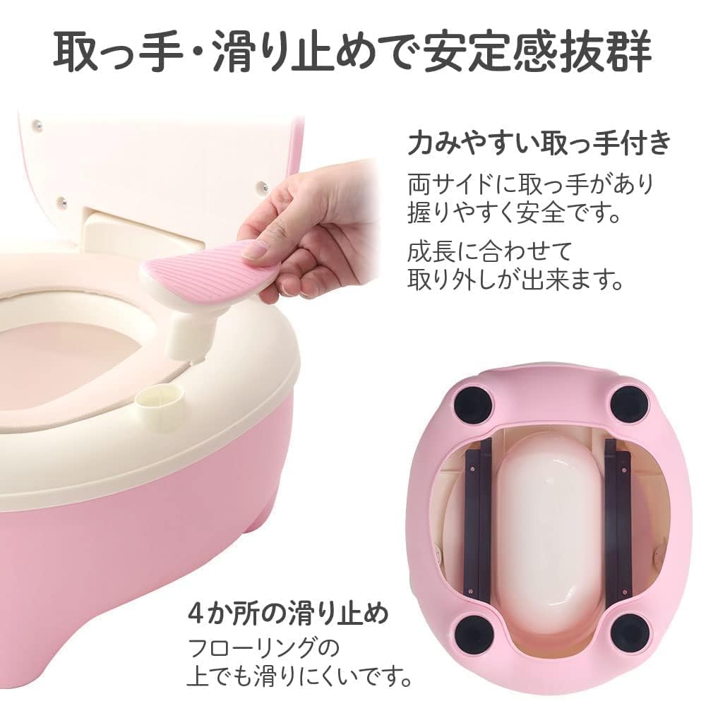 Iimono117 Горшок для сжимаемого вспомогательного туалета Наклейка с изображением пингвина входит в комплект Детский, в западном стиле, с ручкой, в виде стульчика Горшок, в западном стиле