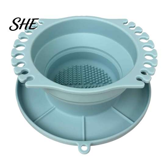 Silicone Painting Brush Rinser Paint Cleaner Cup, with Texture, Foldable Compact Washer Cleaner, for Watercolor And Makeup Art