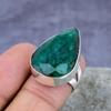 Lab Created Emerald Gemstone 925 Sterling Silver Jewelry Dainty Ring
