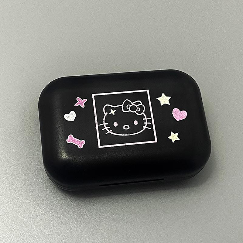 Футляр для контактных линз Hello Kitty, милый, портативный, удобный для переноски, контейнер для хранения, кавайный, коробка для аксессуаров для глаз