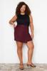 Women's Style Plus Size Claret Red Plain Shorts Skirt Finike Woven Plus Size Skirt