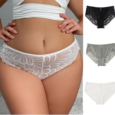 Большие размеры женские трусы нижнее белье кружевное дышащее женское нижнее белье эластичные тонкие трусики с промежностью
