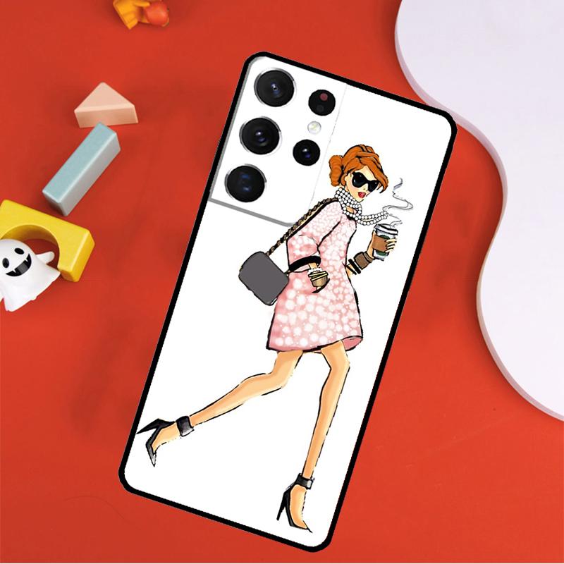 Городская Модная Девушка Чехол Для Телефона Для Samsung Galaxy S25 Ultra S9 S10 S20 S21 FE S22 S23 S24 Plus S24 Ultra Чехол