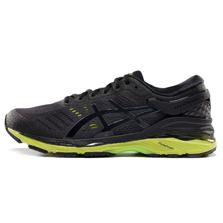 Asics Gel-Kayano 24 Fabric Sports Comfortable Low-Top Running Shoes Men Sneaker Black Green T7A1N-9085