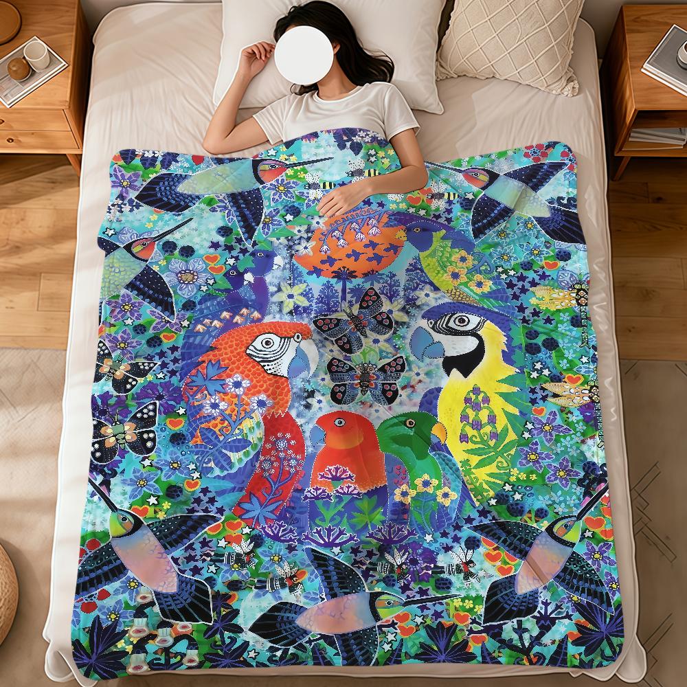 fashion art vintage K-Knud Grothe art soft warm plush blanket dormitory sofa living room pet hogar bedroom gift nap home Flannel