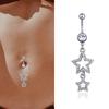 1PCS Stainless Steel Silver Color Star Belly Button Rings Navel Ring Cubic Zircon Drop Dangle Body Belly Piercing Jewelry Sexy