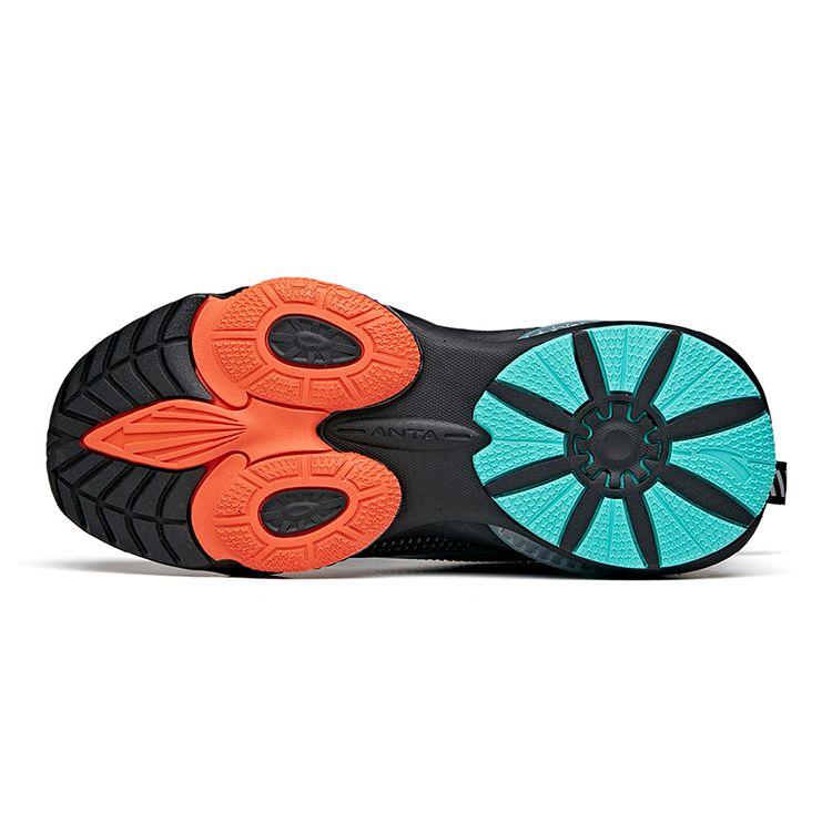 Anta Кроссовки для бега Kids UFO 3.0, удобные, универсальные, нескользящие, амортизирующие, износостойкие, с низким верхом, детские кроссовки для бега, черные, зеленые 312135588B-3