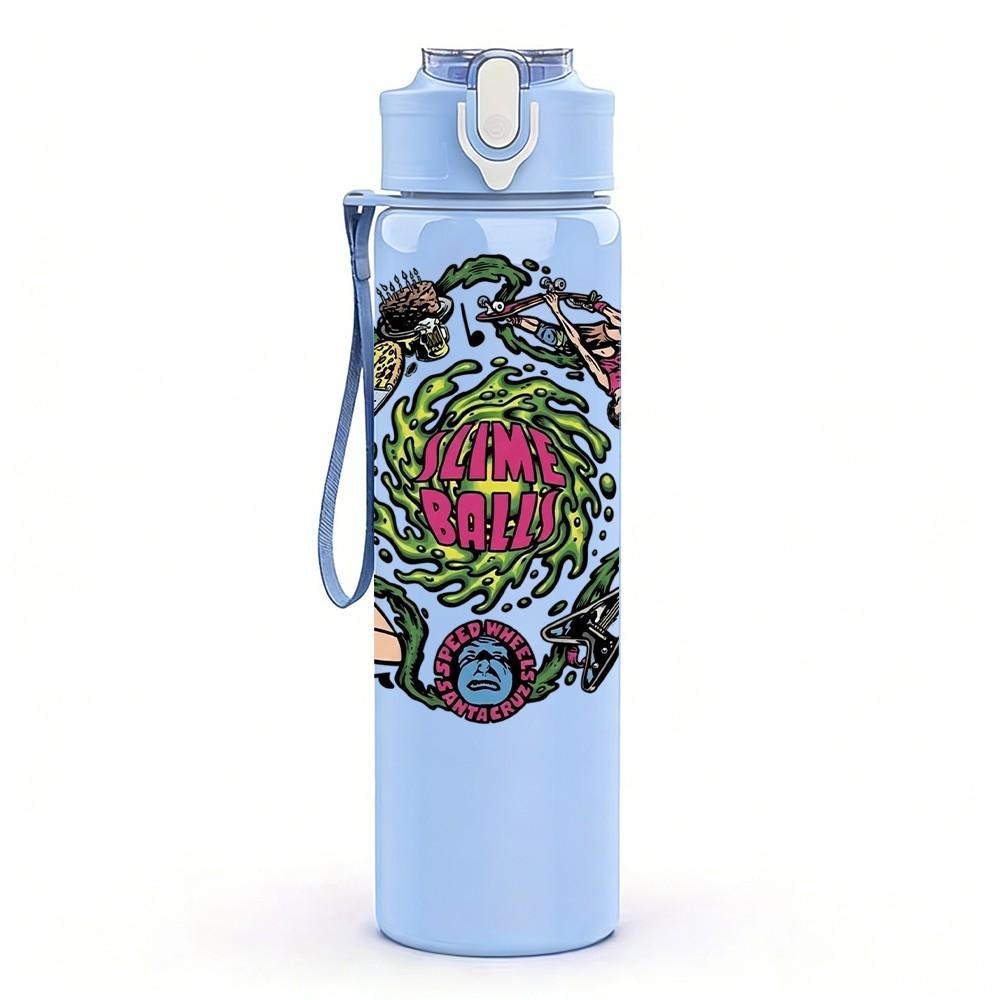 1PC Colorful Circle Badge 750ml sports water bottle leakproof straw lid outdoor office home