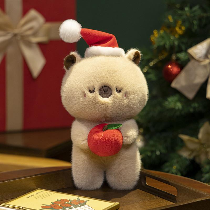 Милая Рождественская Мультяшная Капибара Обнимающая Плюшевая Игрушка Подарок для Девочек Детей