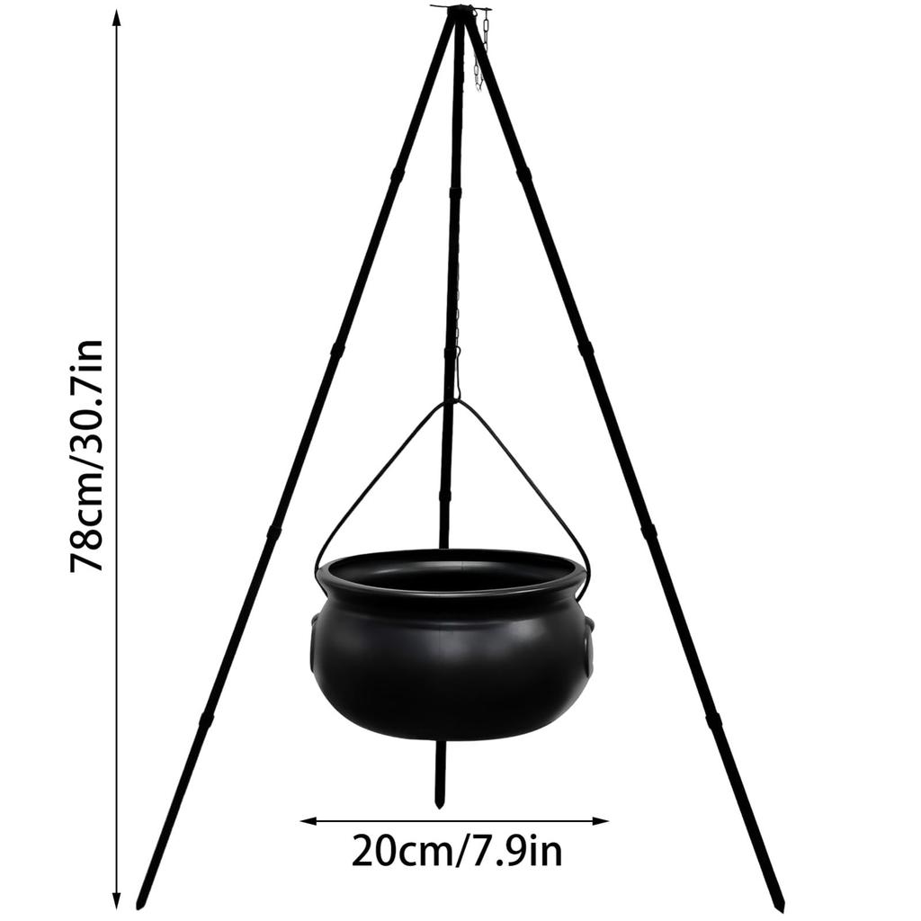Конфета Котел Хэллоуин Ведро Корзина Ведьмы Пластик Угощение Черный Горшок Миска Чайник Уловка Держатель Тыквы Или Фото Костюма