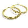 [L9575] - Triple Golden 'Choregraphy' Hoop Earrings Ø 80 Mm