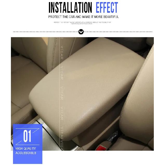 Vtear Car Armrest Cover Leather Pad Center Console Cushion Cap Styling Accessories Decoration For Toyota Highlander Kluger 2012