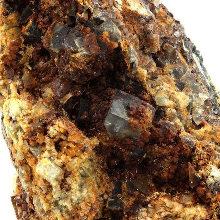 Pierres et Minéraux. Fluorite + Quartz + Goethite. 5427.0 ct. La Boule, Le Kaymar, Aveyron, France.