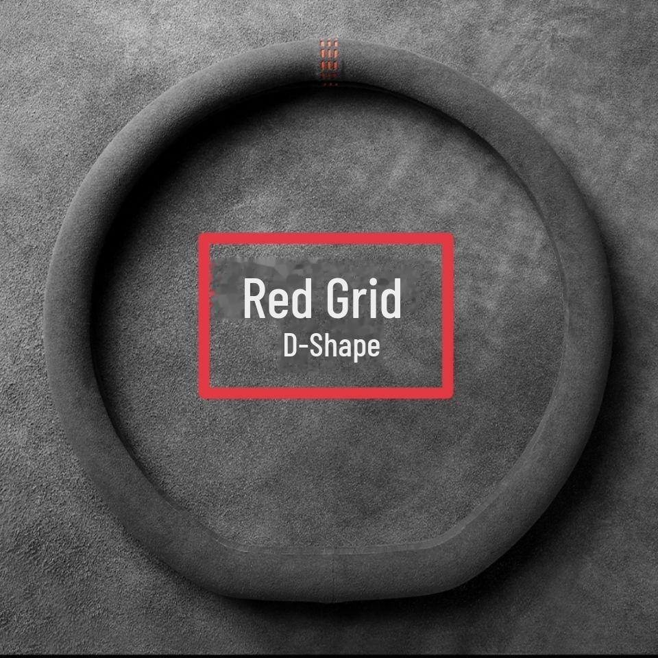 All-Season Suede Leather Steering Wheel Cover, Anti-Fade, No Lint, Round D-Shaped Design