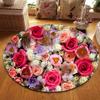Lotus Rose Round Decoration Carpet Children's Room Bedroom Non-slip Floor Mat Chair Cushion Room Living Room Home Decoration