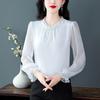 New Spring Long-sleeved Chiffon Shirt Versatile Pullover Fashionable Slim Top