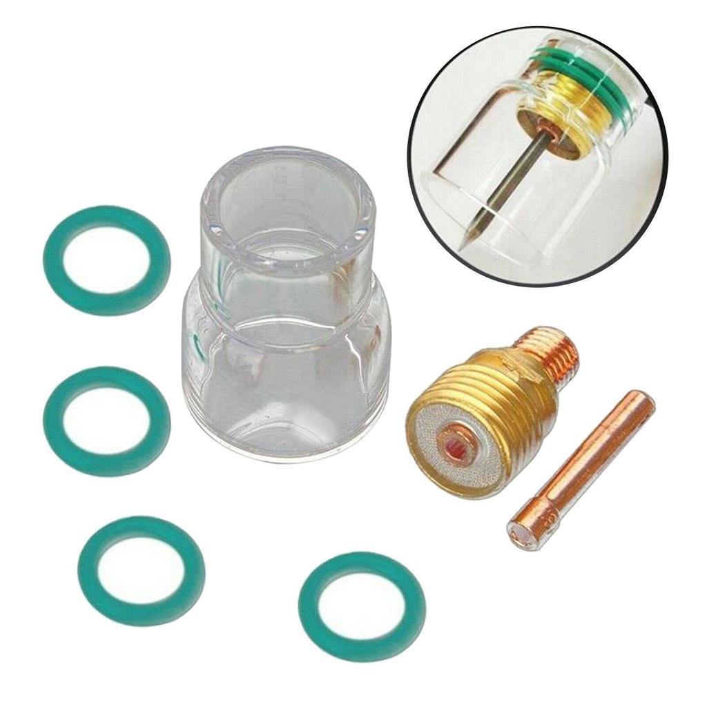 7PCS TIG Welding Torch For Stubby Gas Lens #12 Glass Cup Kit for WP-17 WP-18 WP-26