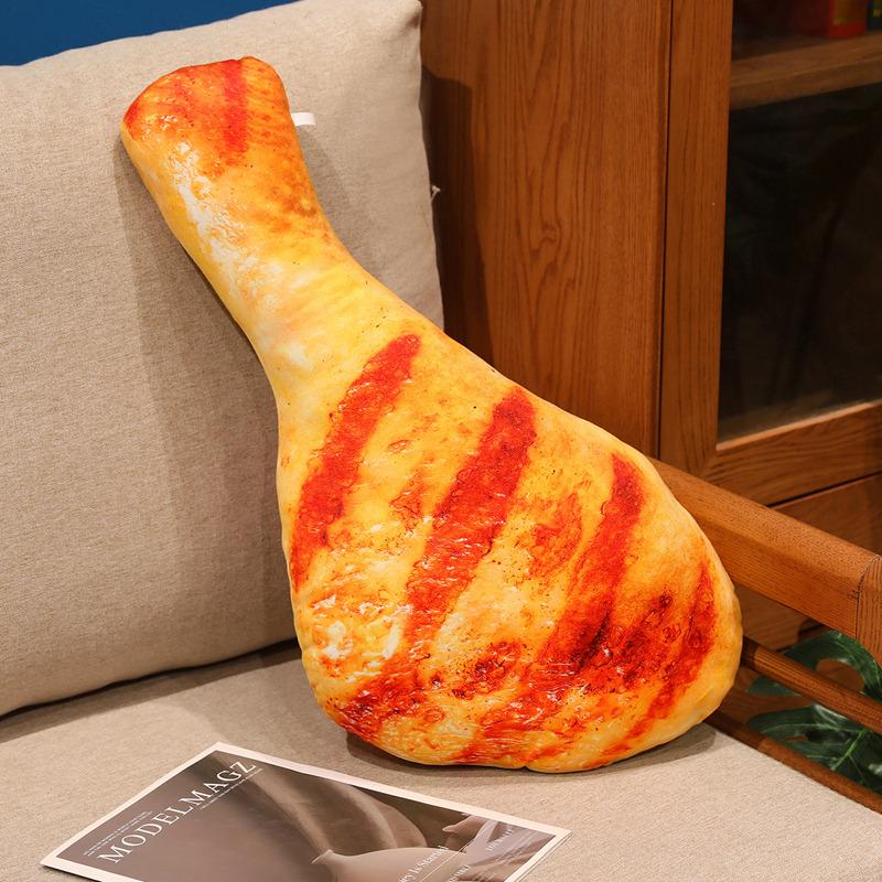 20~60cm Grilled & Fried Chicken Leg Plush Pillow Stuffed Simulation Food Snake Cushion Sofa Chair Decor Prop Gift