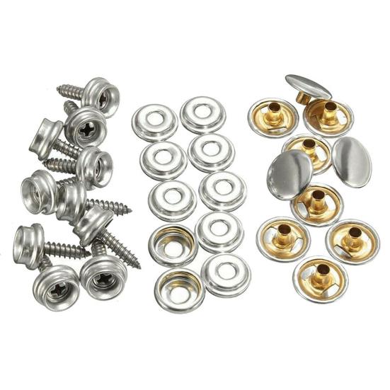 10Set/Bag Snap Fastener Multiple Use Rust-proof Metal 15mm Pop Studs Heavy Duty Press Button for Boat Covers