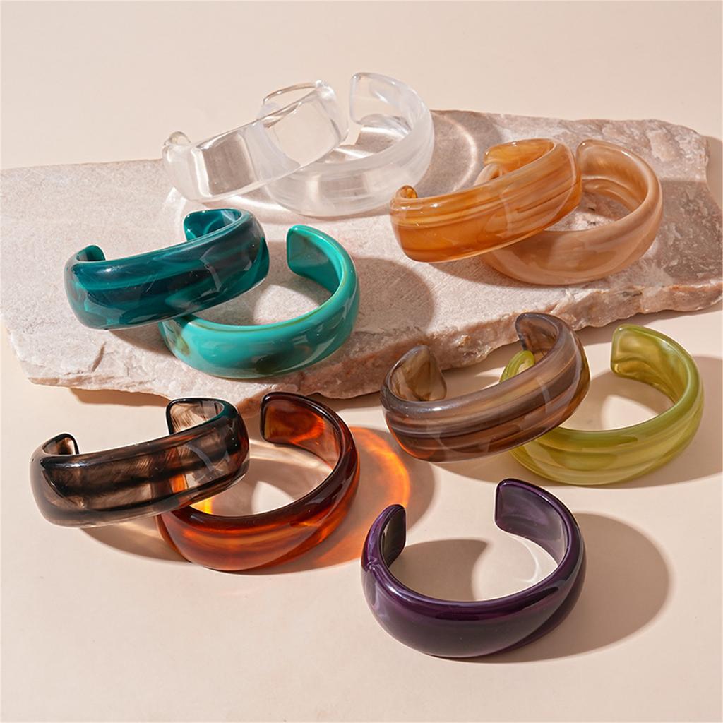 Акриловый широкий геометрический браслет, преувеличенный браслет, эффектные аксессуары, акриловая текстура, подходит для женщин, подарок