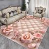 Европейский ковер в стиле легкой роскоши для гостиной, большого размера, с цветочным узором, для домашнего декора спальни, моющиеся коврики для лаунжа с противоскользящим покрытием
