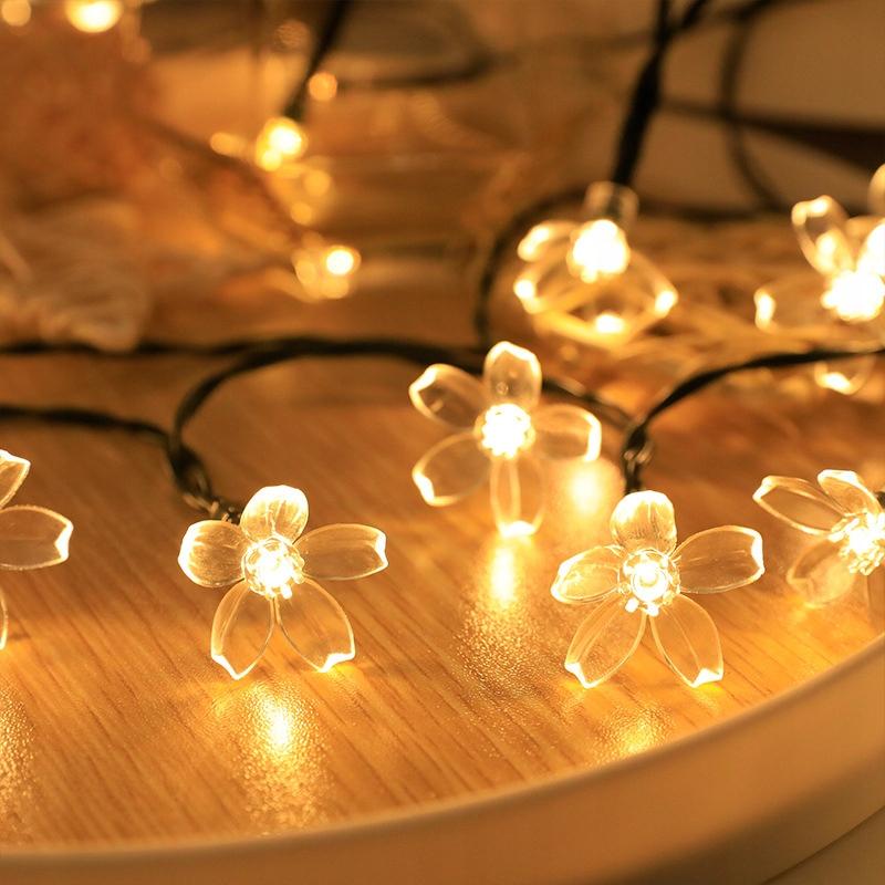 Solar Garden Lamps Set 5 Meters 20 Led Flowers Warm White Decorative