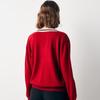 Women's V-neck Color-Block Pure Cashmere Sweater