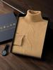 Men's High Neck Double-Strand Cashmere Sweater - Thick, Long Sleeve, Plus Size, Pure Color Knitwear