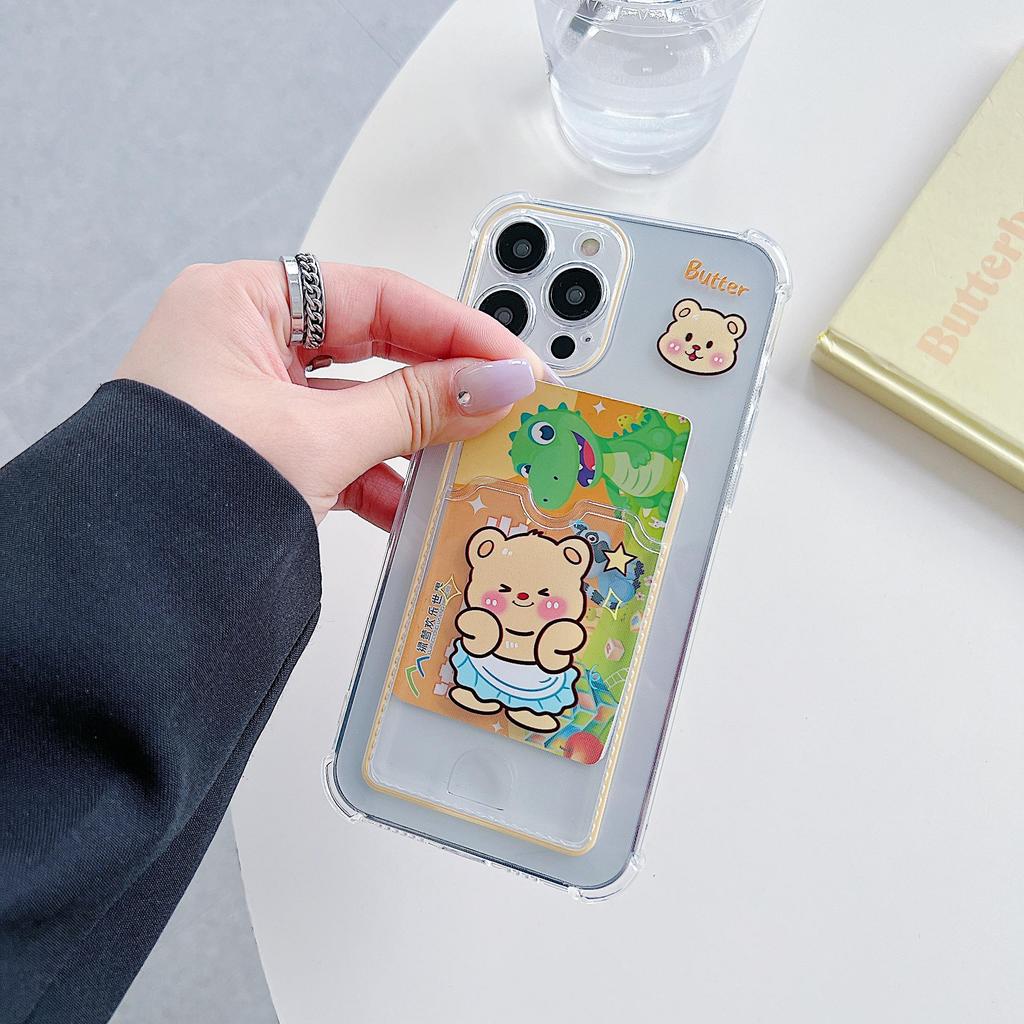 Силиконовый чехол-карман для карт для Tecno Spark 10 Oppo A78 A58 A38 Samsung A54 A24 A14 Xiaomi Redmi Note 13 14 Прозрачный бампер для телефона