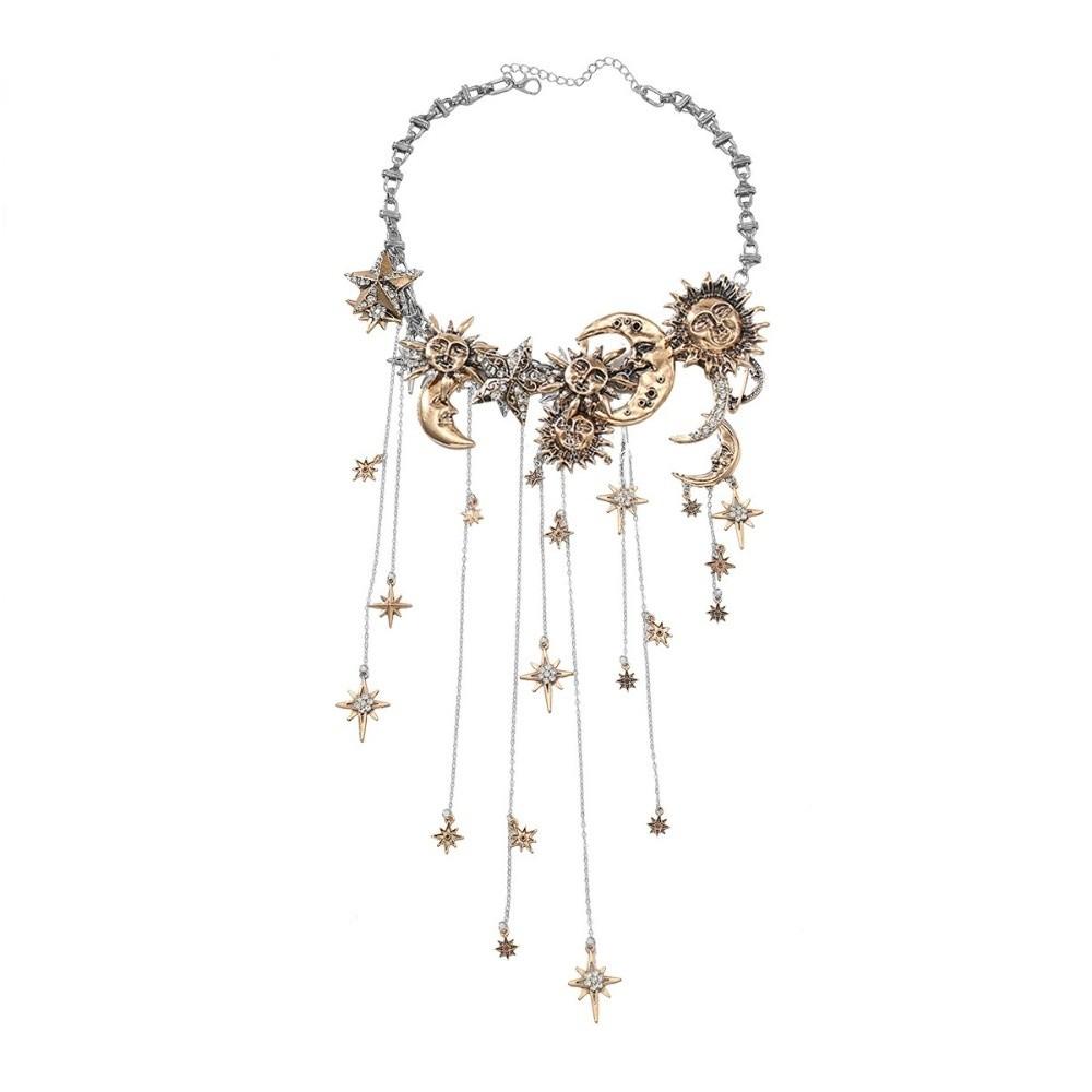 Star Pendant Boho Style Necklace Sun Pendant Layering Necklace  Boho Style Accessories