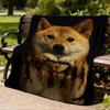 1pc Shiba Inu Love Print Outdoor Blanket, Lightweight Polyester,