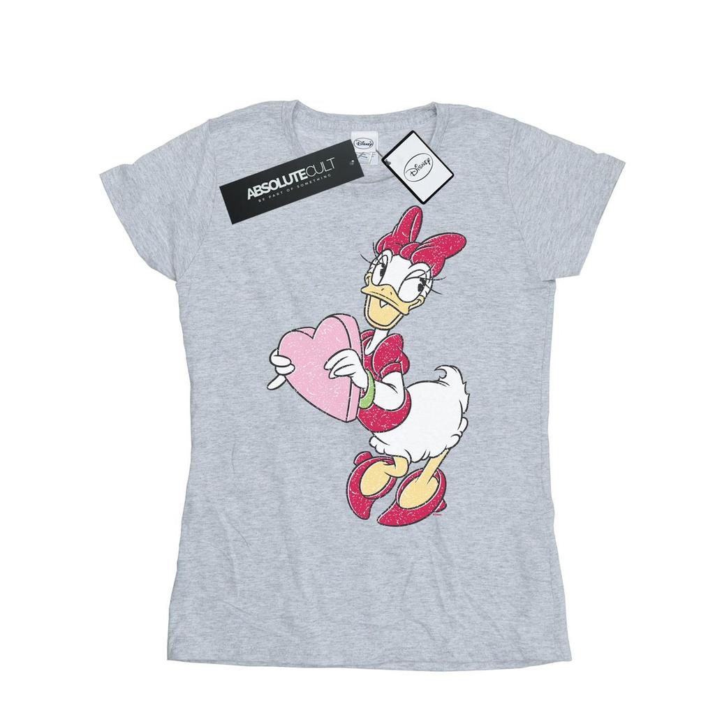 Disney Womens/Ladies Daisy Duck Love Heart Cotton T-Shirt