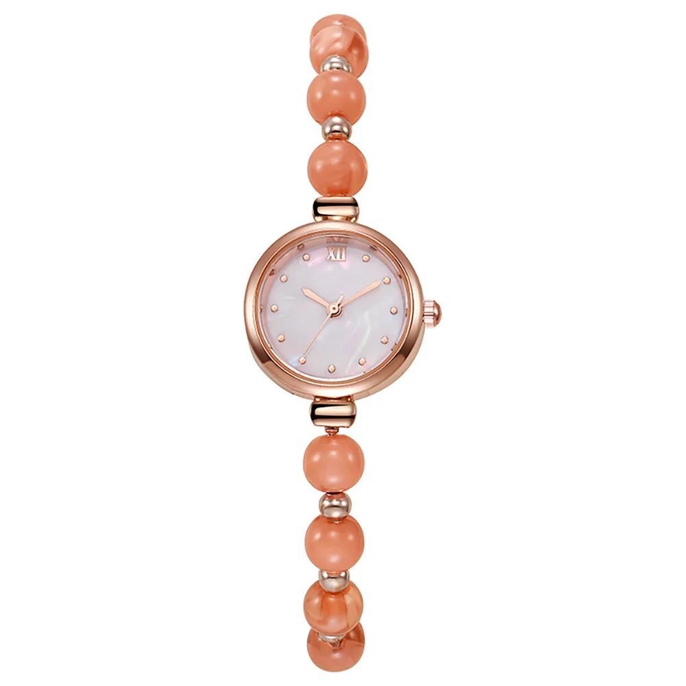 Fashion Pearls Bracelet Strap Wristwatch Elegant Small Dial Quartz Watch Daily Accessory For Ladies Reloj Mujer Without Box