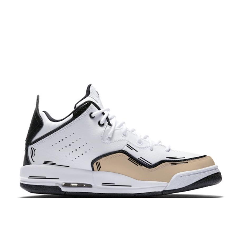 Jordan Courtside 23 Abrasion Resistant Mid top Vintage Basketball Shoes Men's Coffee White AR1000-100(Team641-)