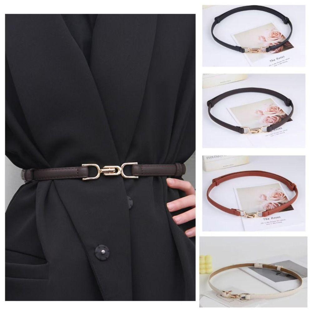 Пояс из искусственной ПУ кожи с золотой пряжкой, узкий, женский, тонкий, декоративный для платья