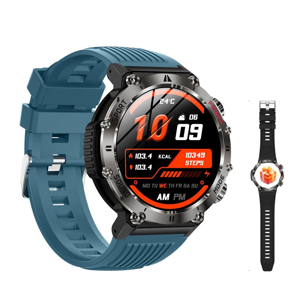 Smart Watch QTLLBT, Message Notification, Wireless Call Function, Calorie Tracker, Pedometer, Built-in LED Flashlight, 100+ Sports Modes