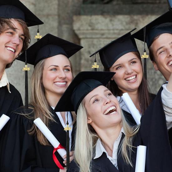 Кисточка для выпускного с подвеской в виде даты 2025 года, однотонная, длина 40 см, кисточка для шляпы для выпускного сезона бакалавриата