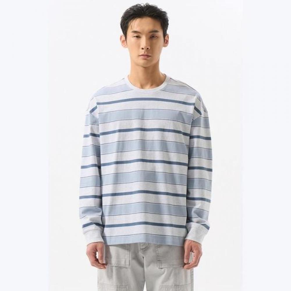 CusTomellow Grey STripe Long Sleeve T shirT cwTas25215gyx