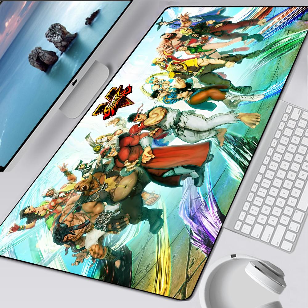 Street Fighter Large Gaming Mouse Pad Computer Mousepad Pc Gamer Mouse Mat Laptop Mausepad Mouse Carpet Keyboard Mat Desk Pad