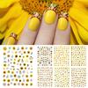Наклейки для ногтей в форме подсолнуха, 3D-эффект, ультратонкие цветы, цветочные наклейки для ногтей, водные наклейки