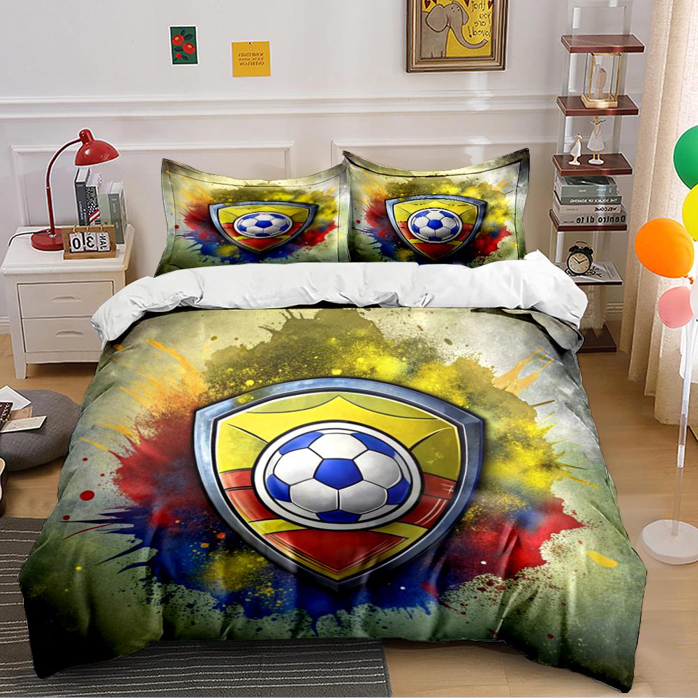 Soccer Shield Print Bedding Set Bedding set (1 duvet cover, 2 pillowcases, duvet not included)