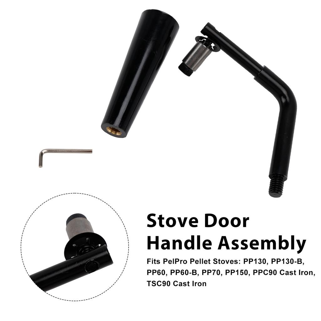 Threaded Door Handle Assembly for PelPro Stoves PP60 PP70 PP130 PP150 PPC90 TSC90
