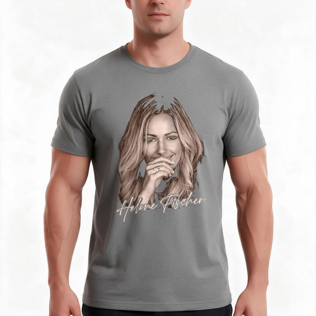 Helene Fischer Tshirt Summer Casual Cotton Tee Oversized Streetwear Tops Vintage Graphic Print Loose Fit Short Sleeve