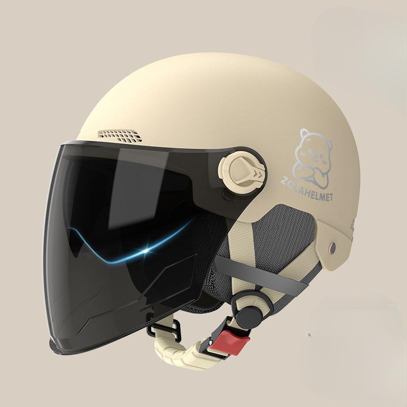 New National Standard Class A Electric Battery Car Helmet for Men and Women In Summer Double Mirror Sun Protection Half Helmet for Four Seasons