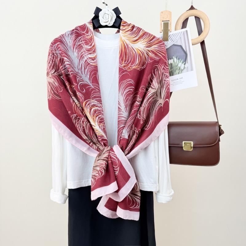 Персонализированный дизайн Печать перьев хлопок и лен длинное полотенце ретро литературный и художественный фанат женский темперамент высокая ценность шарф