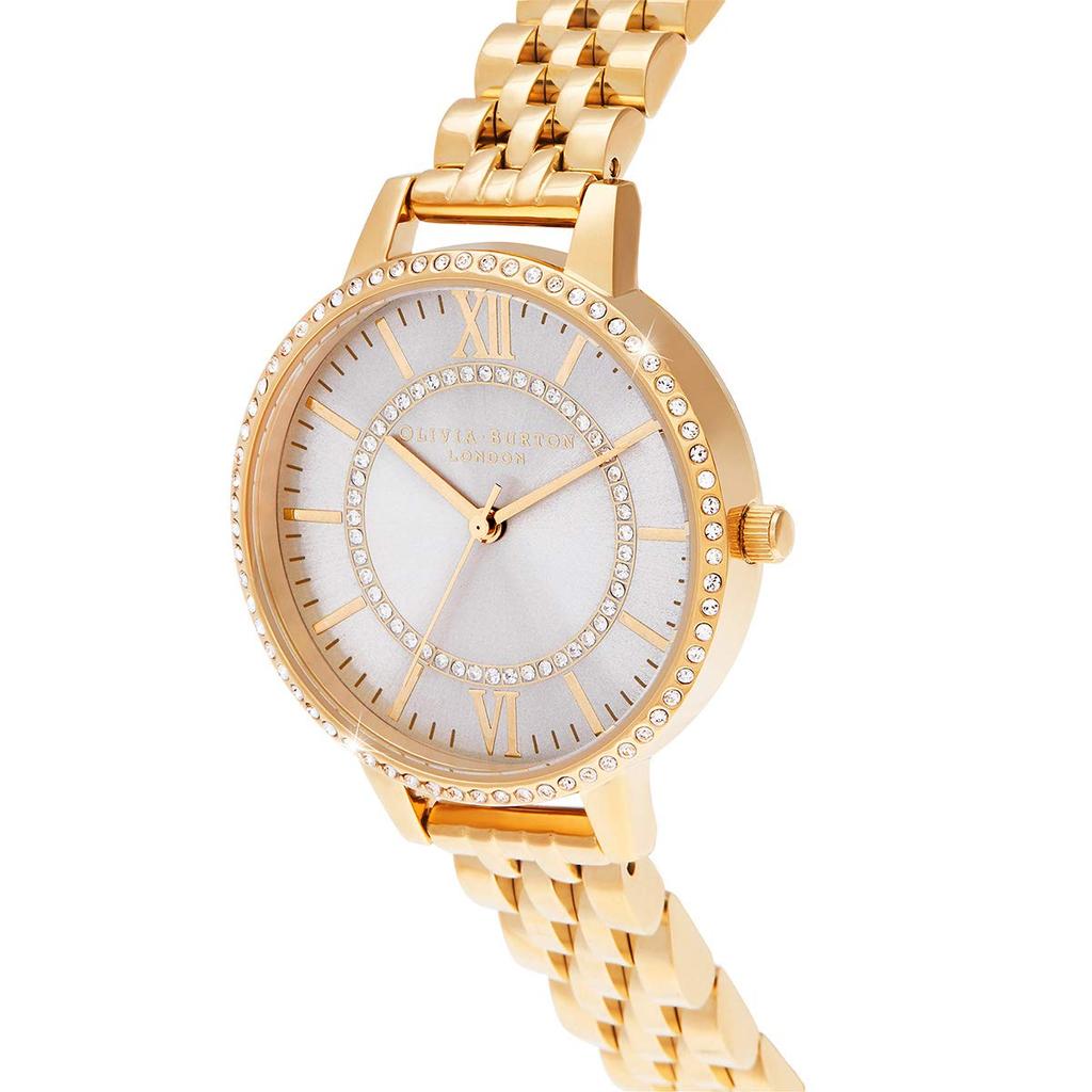 Авторизованный дилер Olivia Burton Watch Ladies OB16WD90 Wonderland Blush Sunray Dial Gold Bracelet [OLIVIA BURTON] &