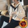 Plush Thickened Women's Plus Size Casual Hooded Two-piece Sportswear Suit for Autumn/Winter
